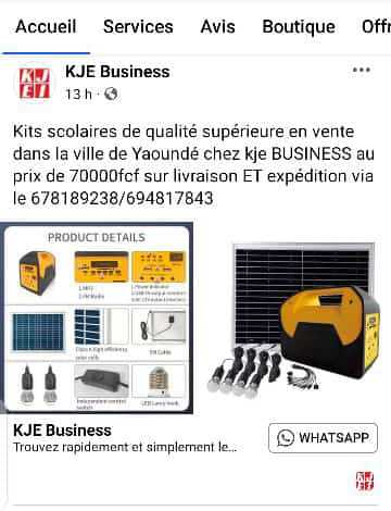 Plac et projecteur a énergie solaire en vente Au Cameroun