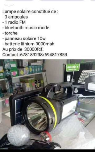 Plac et projecteur a énergie solaire en vente Au Cameroun