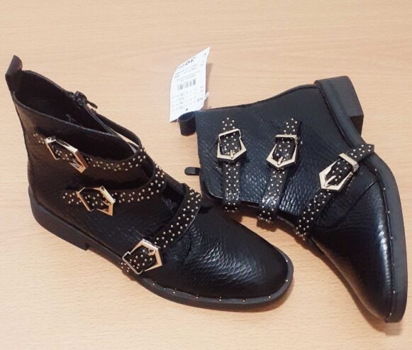 Bottines en cuir croco