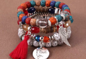 Bracelets en perles et en cuir