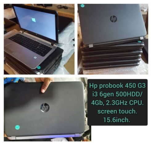 hp probook 450 G3, i3, 6th generation, 500GB HDD, 4GB de Ram, ecran tactile. 15.6″